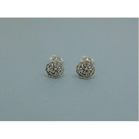 Sterling Silver Spiders Web Studs