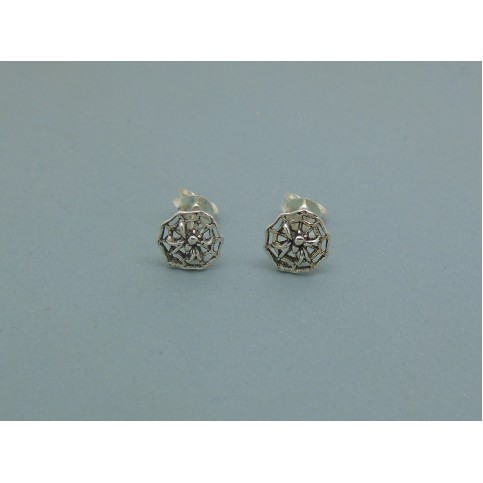 Sterling Silver Spiders Web Studs