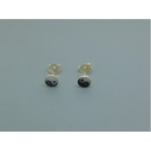 Sterling Silver Yin and Yang Studs