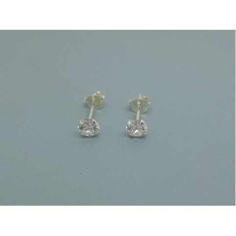 Sterling Silver 5mm Cubic Zirconia Studs