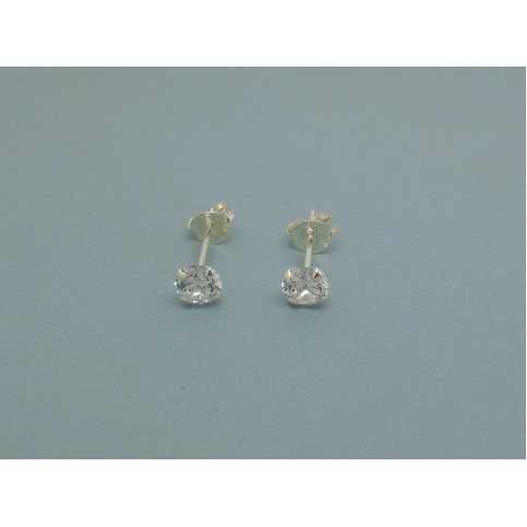 Sterling Silver 5mm Cubic Zirconia Studs