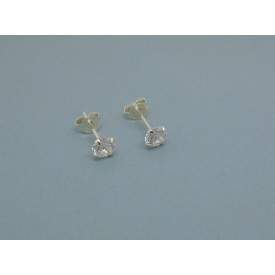 Sterling Silver 5mm Cubic Zirconia Studs