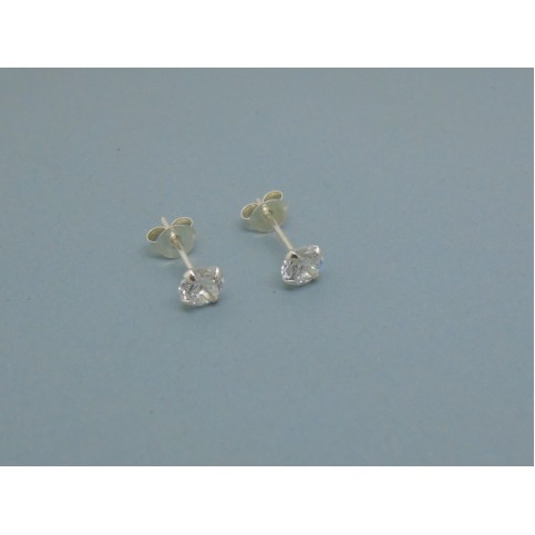 Sterling Silver 5mm Cubic Zirconia Studs