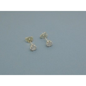 Sterling Silver 4.5mm Cubic Zirconia Studs