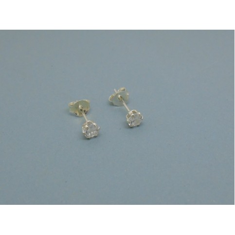 Sterling Silver 4.5mm Cubic Zirconia Studs
