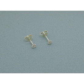 Sterling Silver 3mm Cubic Zirconia Studs