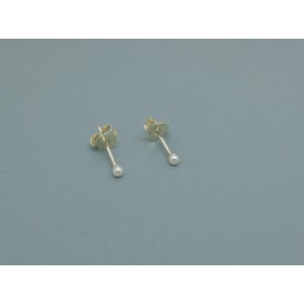 Sterling Silver 2mm Pearl Bead Studs