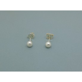 Sterling Silver 4mm Pearl Bead Studs