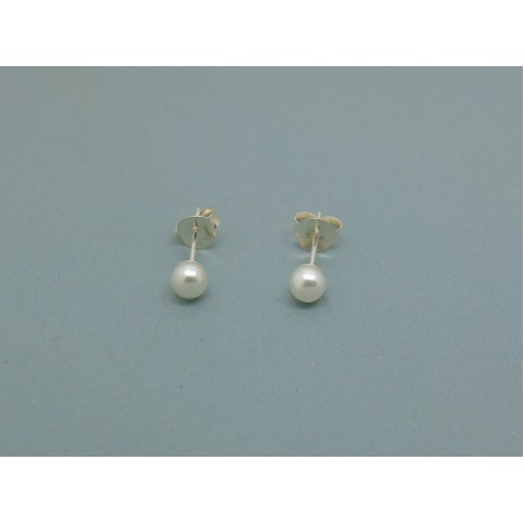 Sterling Silver 4mm Pearl Bead Studs