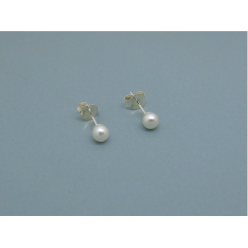 Sterling Silver 4mm Pearl Bead Studs