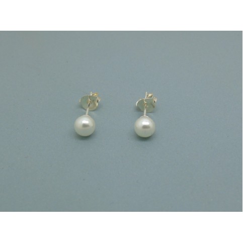 Sterling Silver 5mm Pearl Bead Studs