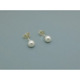 Sterling Silver 5mm Pearl Bead Studs