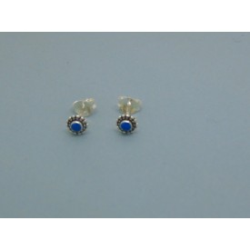 Sterling Silver Studs with Blue Stone
