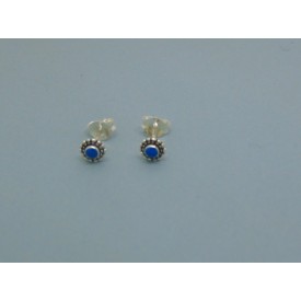 Sterling Silver Studs with Blue Stone