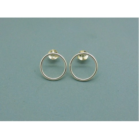Sterling Silver 12mm Round Cut Out Studs