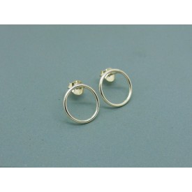 Sterling Silver 12mm Round Cut Out Studs