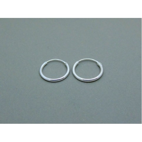 Sterling Silver Light 12mm Plain Hoops