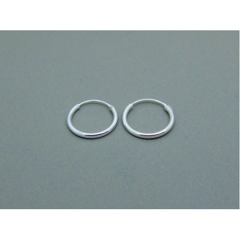 Sterling Silver Light 12mm Plain Hoops