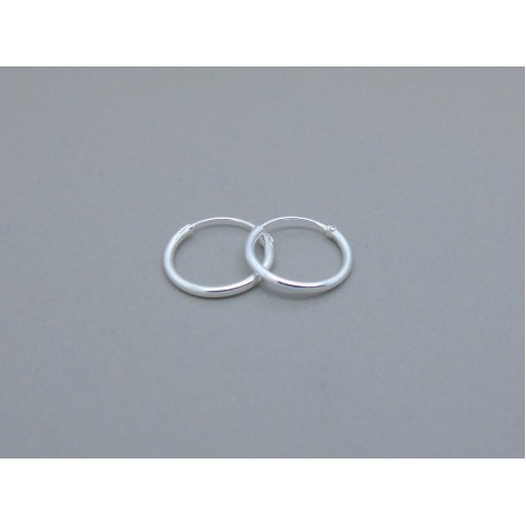 Sterling Silver Light 12mm Plain Hoops