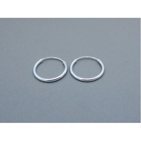 Sterling Silver Light 14mm Plain Hoops