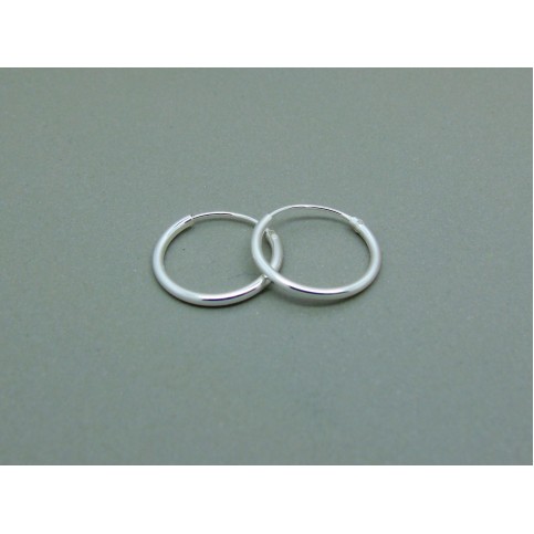 Sterling Silver Light 14mm Plain Hoops