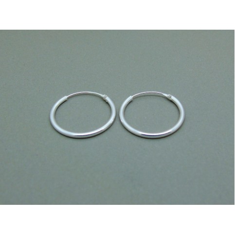 Sterling Silver Light 16mm Plain Hoops