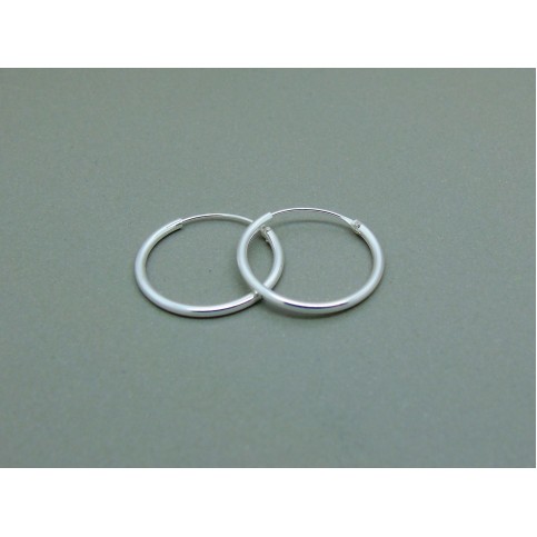 Sterling Silver Light 16mm Plain Hoops