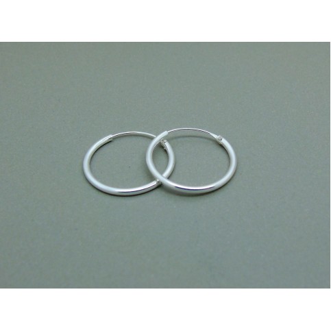 Sterling Silver Light 16mm Plain Hoops