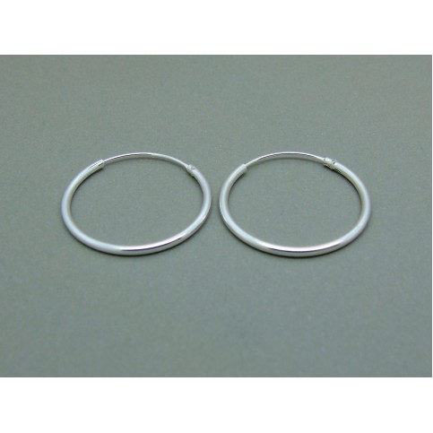 Sterling Silver Light 20mm Plain Hoops