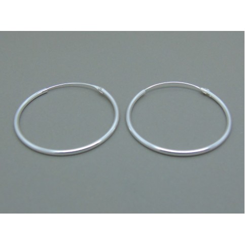 Sterling Silver Light 24mm Plain Hoops