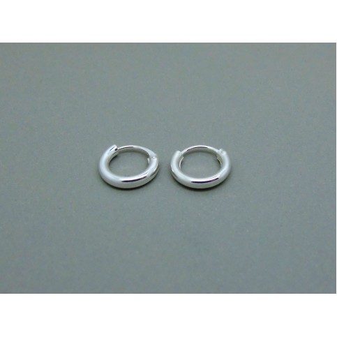 Sterling Silver Medium 10mm Plain Hoops