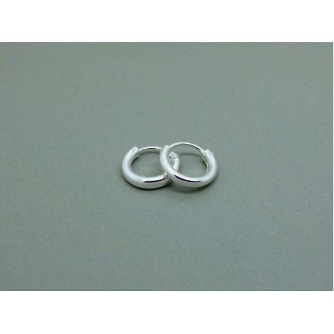 Sterling Silver Medium 10mm Plain Hoops