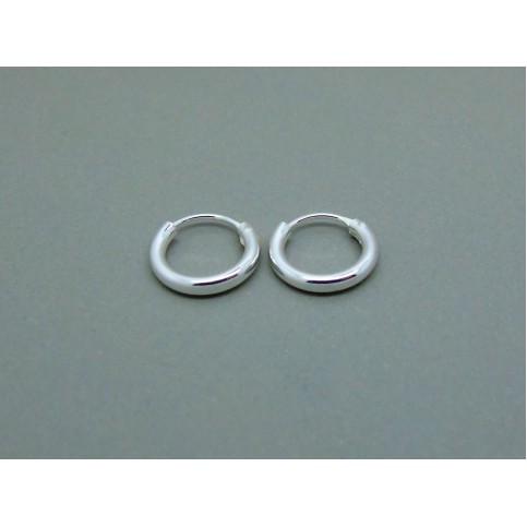 Sterling Silver Medium 12mm Plain Hoops