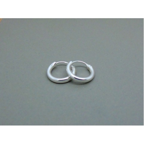 Sterling Silver Medium 12mm Plain Hoops