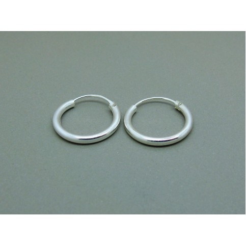 Sterling Silver Medium 16mm Plain Hoops