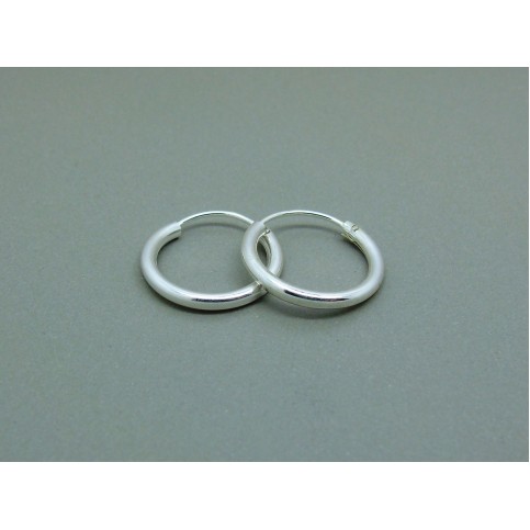 Sterling Silver Medium 16mm Plain Hoops