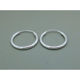 Sterling Silver Medium 20mm Plain Hoops