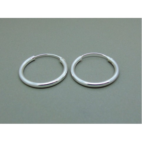 Sterling Silver Medium 20mm Plain Hoops