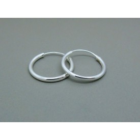 Sterling Silver Medium 20mm Plain Hoops