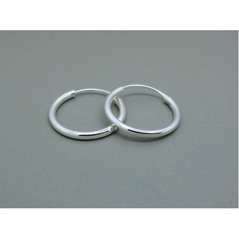 Sterling Silver Medium 20mm Plain Hoops