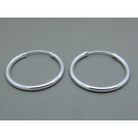 Sterling Silver Medium 25mm Plain Hoops