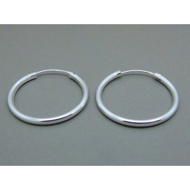 Sterling Silver Medium 25mm Plain Hoops