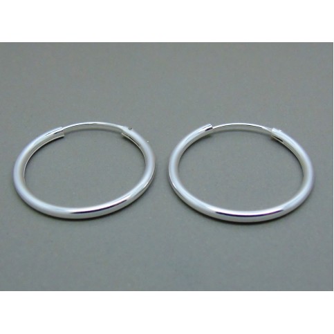 Sterling Silver Medium 25mm Plain Hoops