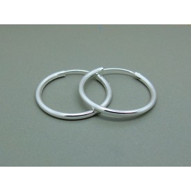 Sterling Silver Medium 25mm Plain Hoops