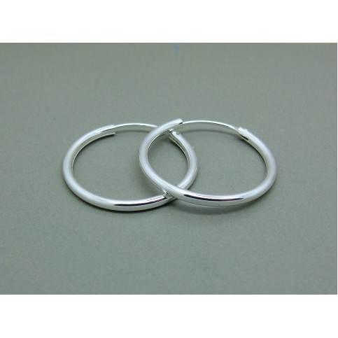 Sterling Silver Medium 25mm Plain Hoops