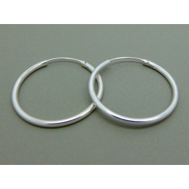 Sterling Silver Medium 29mm Plain Hoops