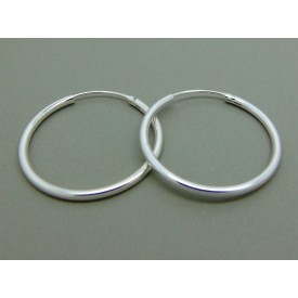 Sterling Silver Medium 29mm Plain Hoops