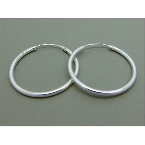 Sterling Silver Medium 29mm Plain Hoops