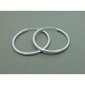 Sterling Silver Medium 29mm Plain Hoops