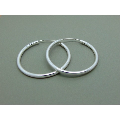 Sterling Silver Medium 29mm Plain Hoops